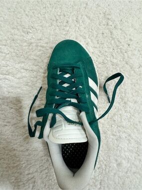 adidas Green and White Suede Athletic Sneaker